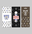 barber shop banner poster card ad vertical set vector image vector image