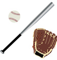 baseball glove ball and bat vector image