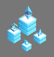 bitcoin litecoin ethereum ripple and dogecoin vector image