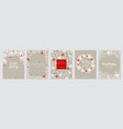 christmas card set - hand drawn floral flyers vector image vector image