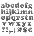 finger print alphabet vector image