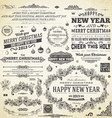 retro christmas icon set vector image