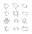 set of printed circuit board pattern frames vector image