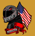 bikers wearing helmets with america flags vector image vector image