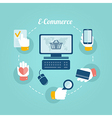 flat design concept of online shop and e commerce vector image