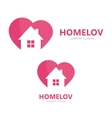 logo combination of a heart and house vector image