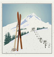 winter themed template with wooden old vector image vector image