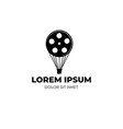 film reel and hot air balloon logo vector image