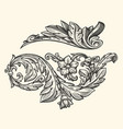 ornate swirling floral motif decorative floral vector image