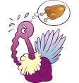 terrified turkey before thanksgiving vector image