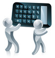 calculator silver people vector image vector image