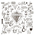 hand-lettered hand drawn ampersands vector image