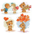 set clip art enamored teddy bears vector image vector image