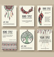 set of boho ornament style concept vector image
