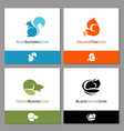 squirrel fox beaver and skunk logo vector image