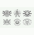 vintage baseball sport logos emblems badges marks vector image