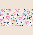 abstract seamless background with hearts and hand vector image vector image