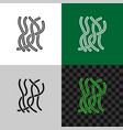seaweed line icon sea weeds underwater plant vector image