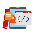tablet operative system under construction vector image
