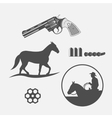 wild west icons set vector image