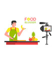 man food blogger vector image vector image