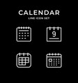 set line icons calendar vector image vector image