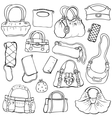 womens handbags hand drawn set 2 vector image