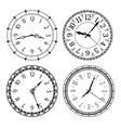 antique clocks with arabic numerals classic vector image