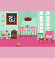 interior cat cafe cozy place with many cats vector image vector image