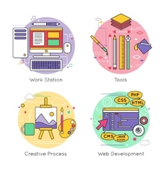 Html5 css3 js icon set web development logo icon Vector Image