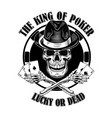 gangster casino skull logo vector image