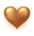 gold glossy 3d heart shape isolated vector image vector image