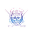 hand drawn sketch hockey player skull vector image vector image