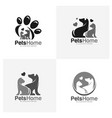 set pets logo dog cat design template animals vector image