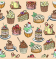 cakes and cupcakes piece cheesecake vector image vector image