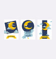 cartoon moon moonlight star character vector image