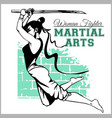 girl with katana - mma woman fighter vector image