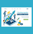 isometric business concept working together vector image vector image