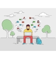 man with laptop vector image