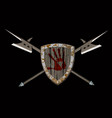 shield with two halberds vector image vector image
