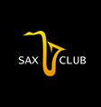 style logo for sax club golden saxophone vector image