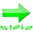 green shiny straight 3d arrows vector image