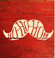 ho-ho-ho merry christmas postcard design on red vector image vector image