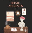 poster template with nordic antique home vector image