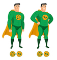 recycle superhero in green uniform with a cape vector image