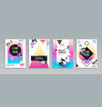 realistic chrome posters set vector image vector image