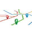 abstract map of subway routes perspective view vector image