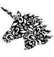 embroidery floral unicorn vector image