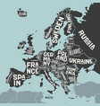 europe map poster with country vector image