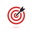 red aim arrow idea concept perfect hit winner vector image vector image